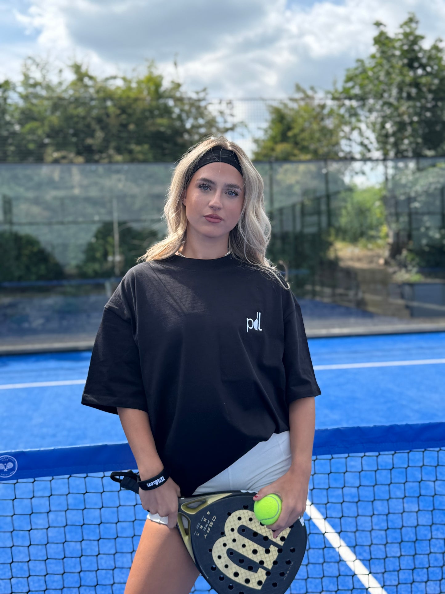 The PDL Unisex Oversized Tee with court image