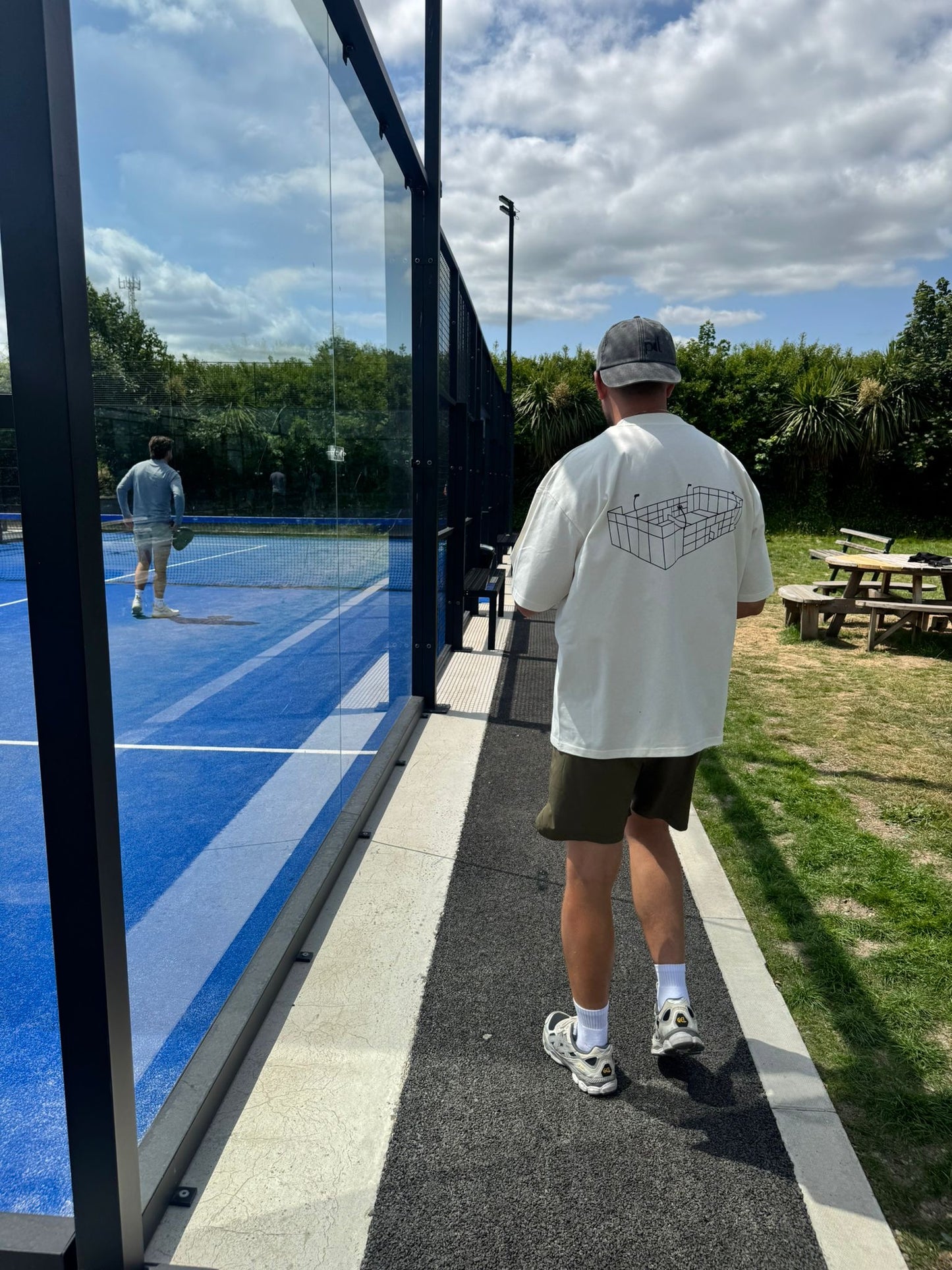 The PDL Unisex Oversized Tee with court image
