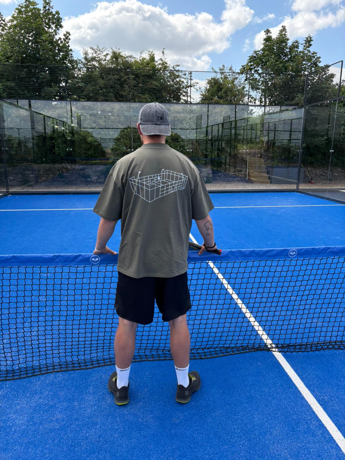 The PDL Unisex Oversized Tee with court image