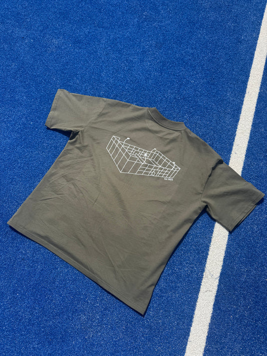The PDL Unisex Oversized Tee with court image